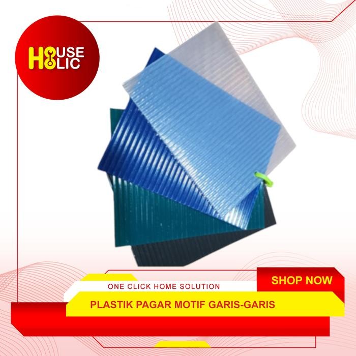 Top Fiber Plat Plastik Tutup Pagar Motif Garis 0,8 MM Penutup Pagar 0,8mm