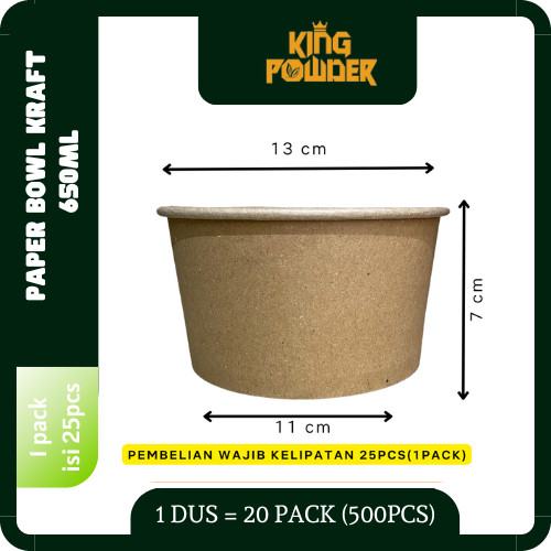 

Olivoliv Snack Paper Bowl 360Ml / 500Ml / 650Ml / 800Ml Plus Tutup Isi 25Pcs Termurah