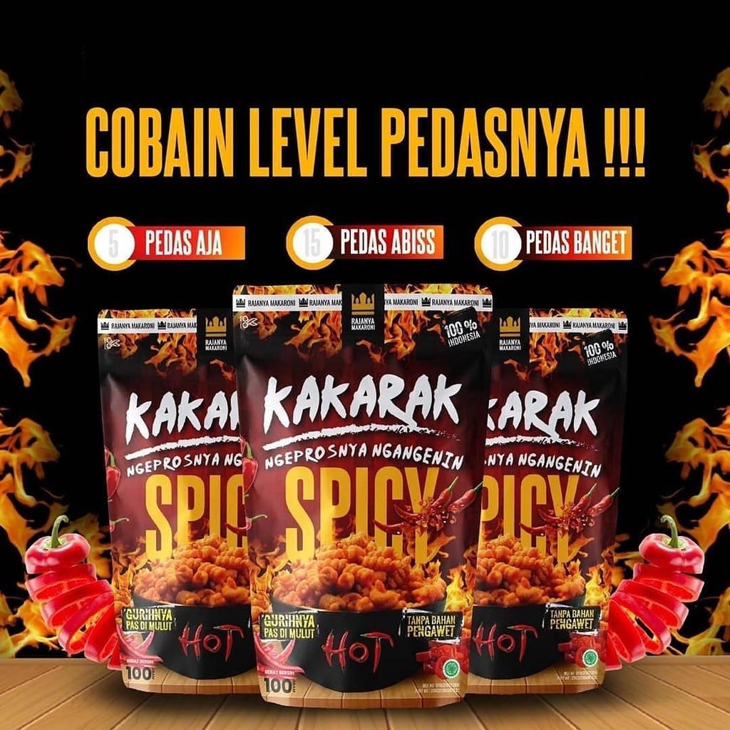 

Olivoliv Snack Makaroni Kakarak Spiral Pedas Level 10