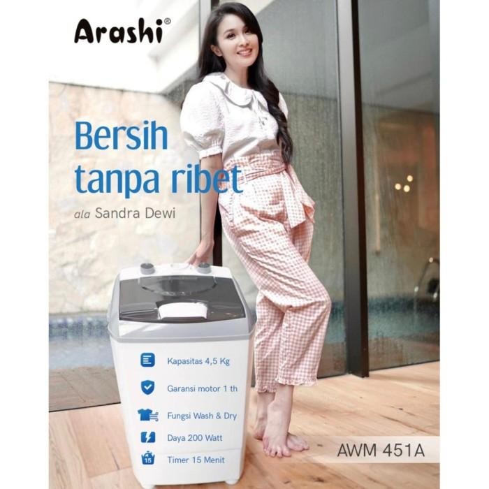 Mesin Cuci Mini / Portable Arashi Awm 451A / Awm451A Garansi Arashi