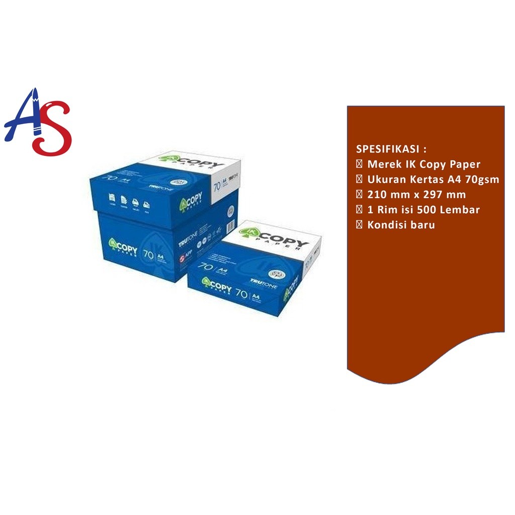 

Kertas HVS A4 IK Copy Paper 70gsm 210 x 297 mm
