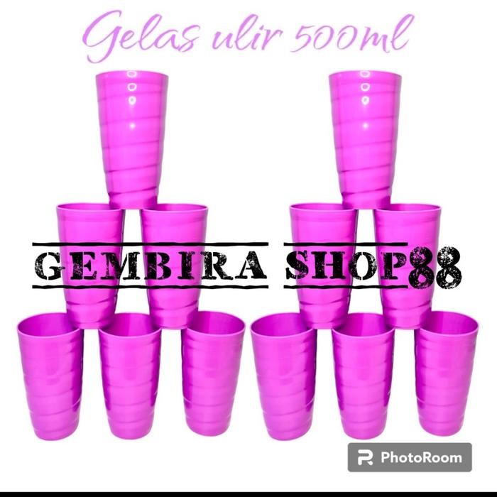 New ` COD GELAS PLASTIK FOODGRADE ULIR TEBAL 500ML