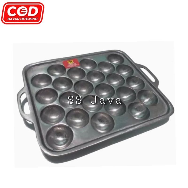 Cetakan takoyaki / baklor / cilor / maklor lubang 24 gratis spatula dan pengait kue