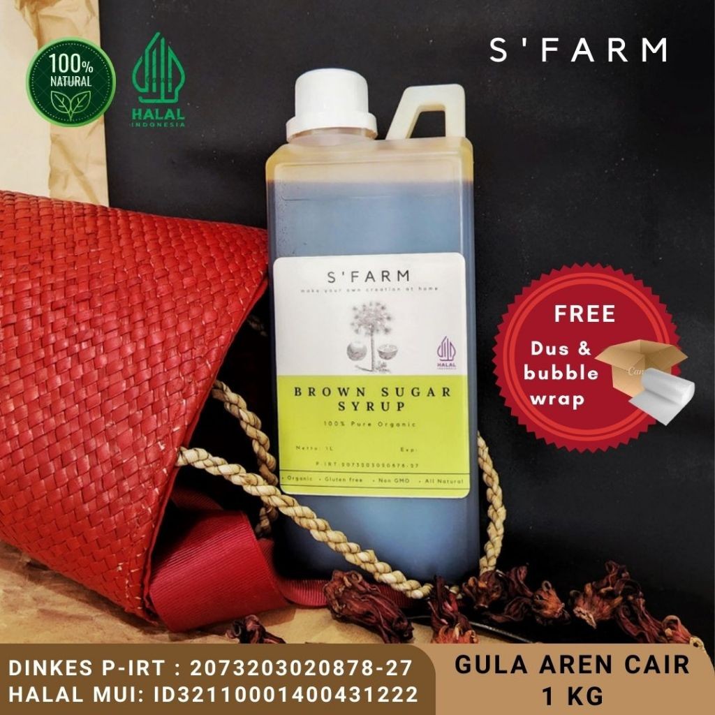 

Gula Aren Cair Premium 1 Liter ASLI 100% S'FARM
