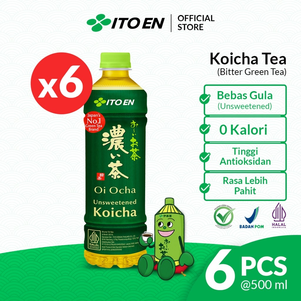 

ITO EN KOICHA GREEN TEA NO SUGAR 500ML 6 PCS - TEH HIJAU JEPANG TANPA GULA SEHAT ANTIOKSIDAN BEST