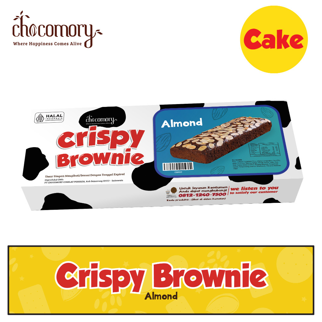 

CHOCOMORY CRISPY ALMOND BROWNIE TERLARIS