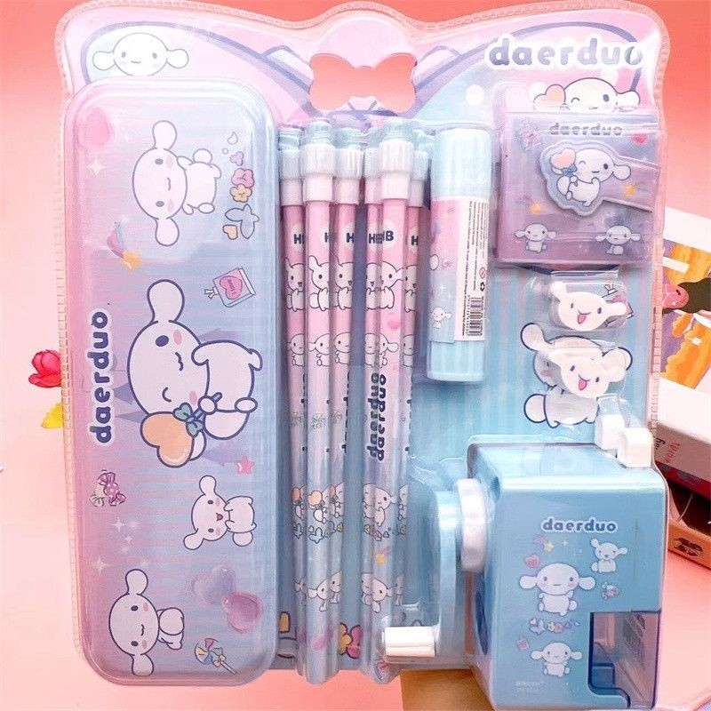 

Alat Tulis Anak Set kotak pensil Kuromi Cinnamoroll Melody/ Stationery Sekolah/ Goodie Bag Anak