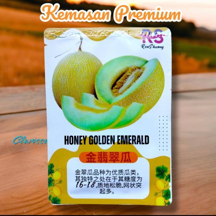 Ready Stock (Kemasan Premium) Benih Tanaman Melon Golden Emerald/Inthanon