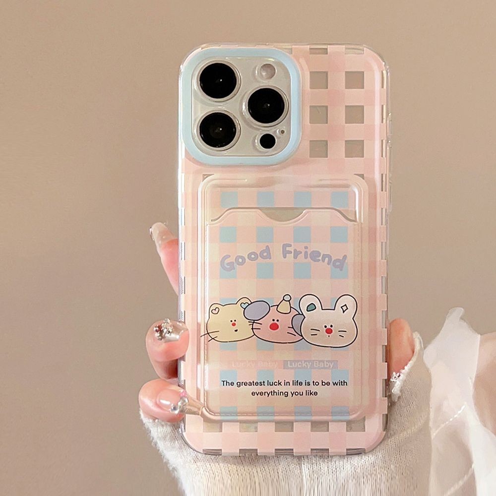 Anti Shock Cantik Card Holder Hewan Case Hp Samsung A3 A5 14C 13C Note 14 Pro Plus 5G 12C 9T 9 12 5G