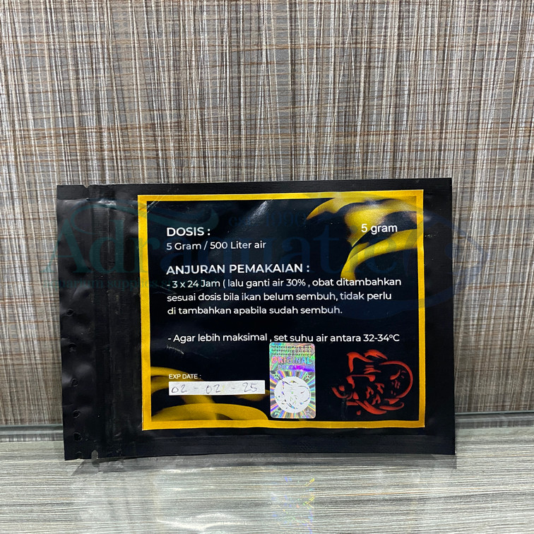 MUJARAB 5GR OBAT IKAN ARWANA KEMBANG SISIK DROPSY KUTU JARUM JAMUR KAPAS HITAM PUTIH MATA KABUT POP