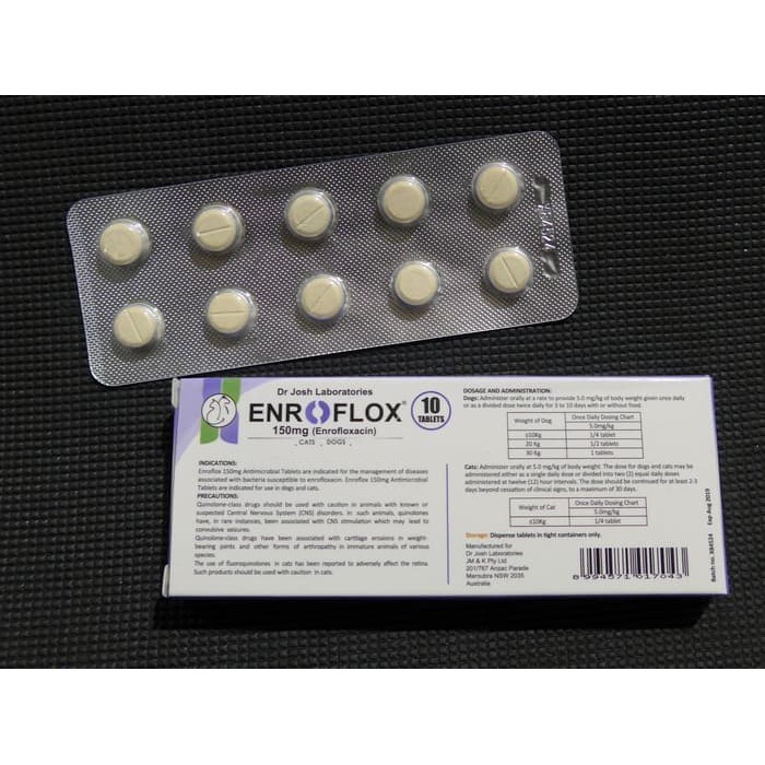Obat Flu pilek Flue Anjing Kucing Enroflox enrofloxacin 150mg