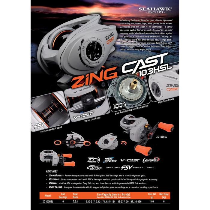 Reel Seahak Zing Cast 103 HSL-Bearing Keramik