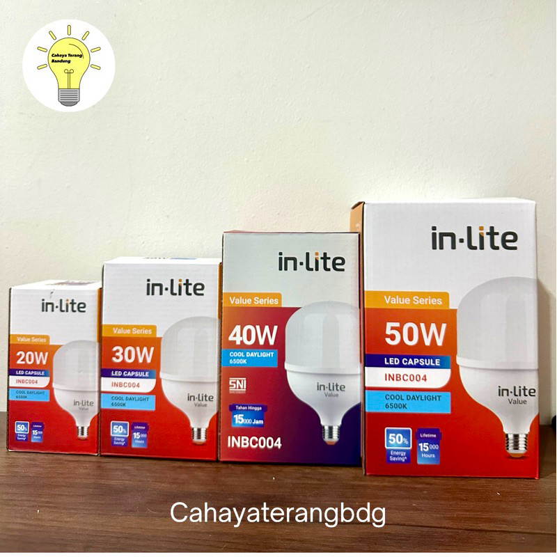 MD LAMPU LED Bulb Capsule INLITE 20W,30W,40W,50W-INBC004