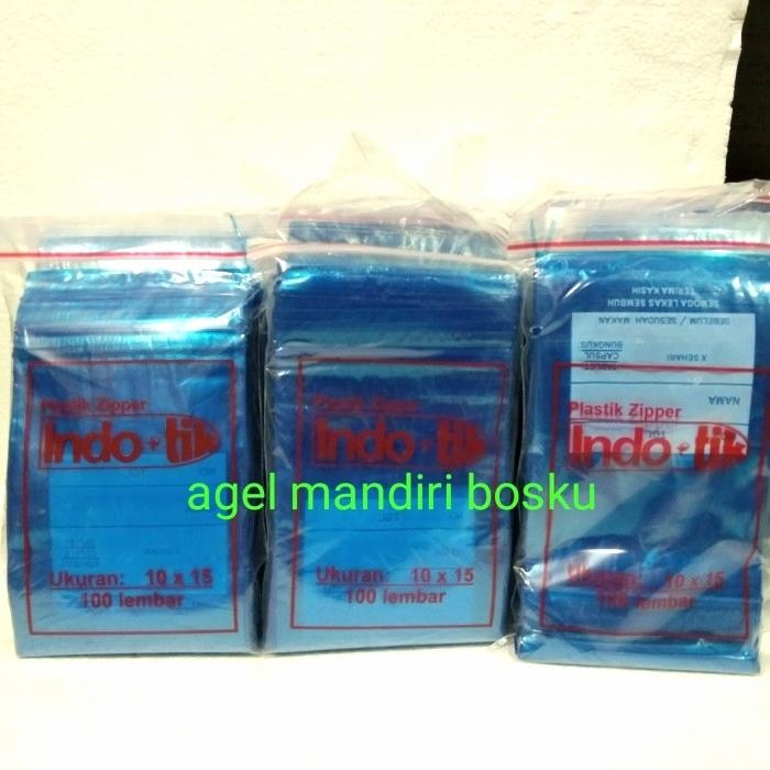 Klip Plastik 10x 15 Indo Tik biru/Klip Obat Plastik Obat/Tempat Obat