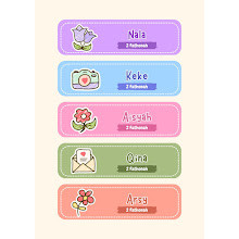 

Sticker DTF UV Custom Nama Tulisan Gambar Bunga Hewan Tanaman Anak Buku A