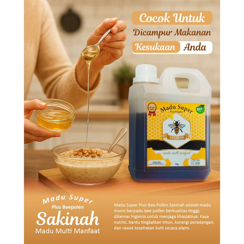 

Madu Super Sakinah 1kg Plus Beepolen