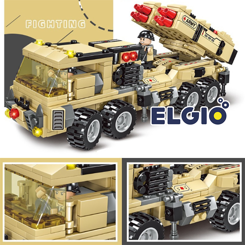 Mainan Bricks Tank Tentara Block Edukasi 708 pcs