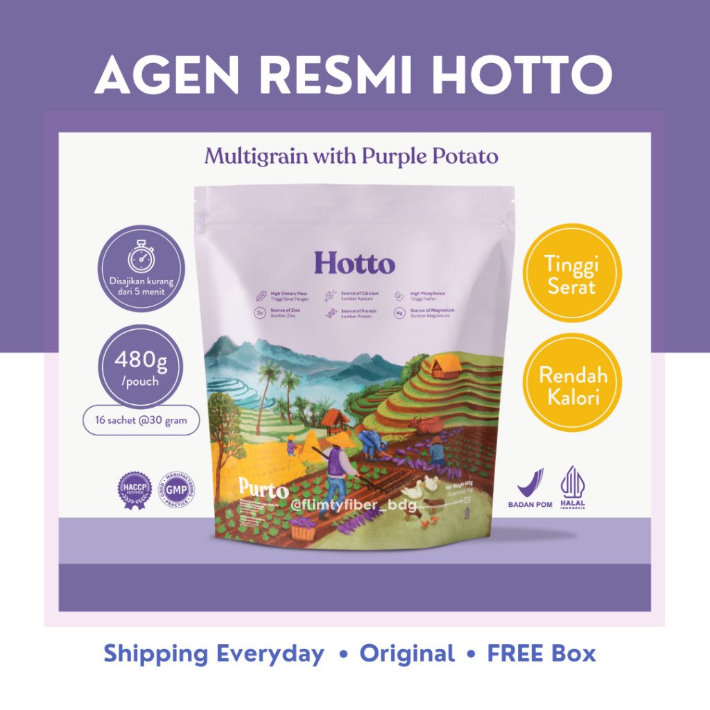 

HOTTO PURTO SUPERFOOD MULTIGRAIN PURPLE POTATO UBI UNGU 1 POUCH 16 SACHET 2 POUCH 32 SACHET