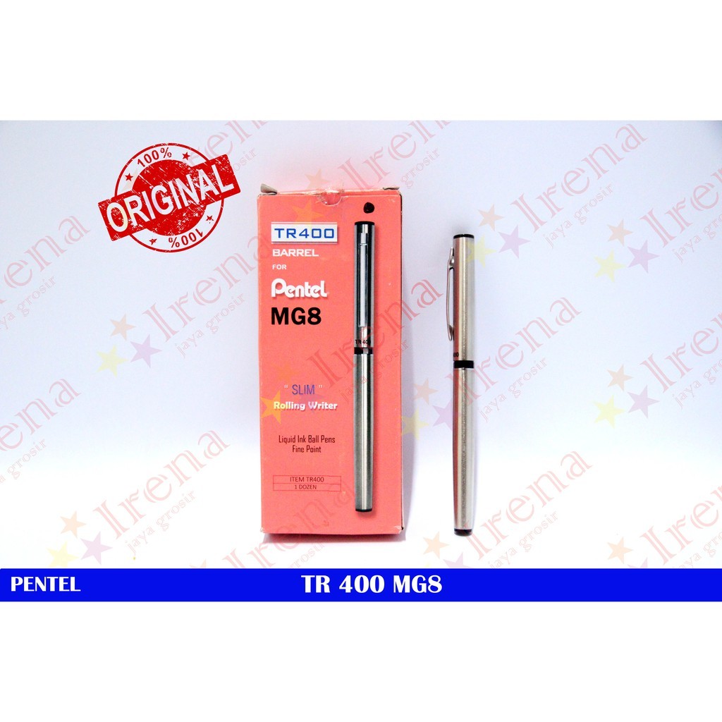 

PULPEN PENTEL TR400 0,8MM GEL / METAL PEN BOLPEN GEL / PULPEN BESI / SLIM ROLLING WRITER PEN