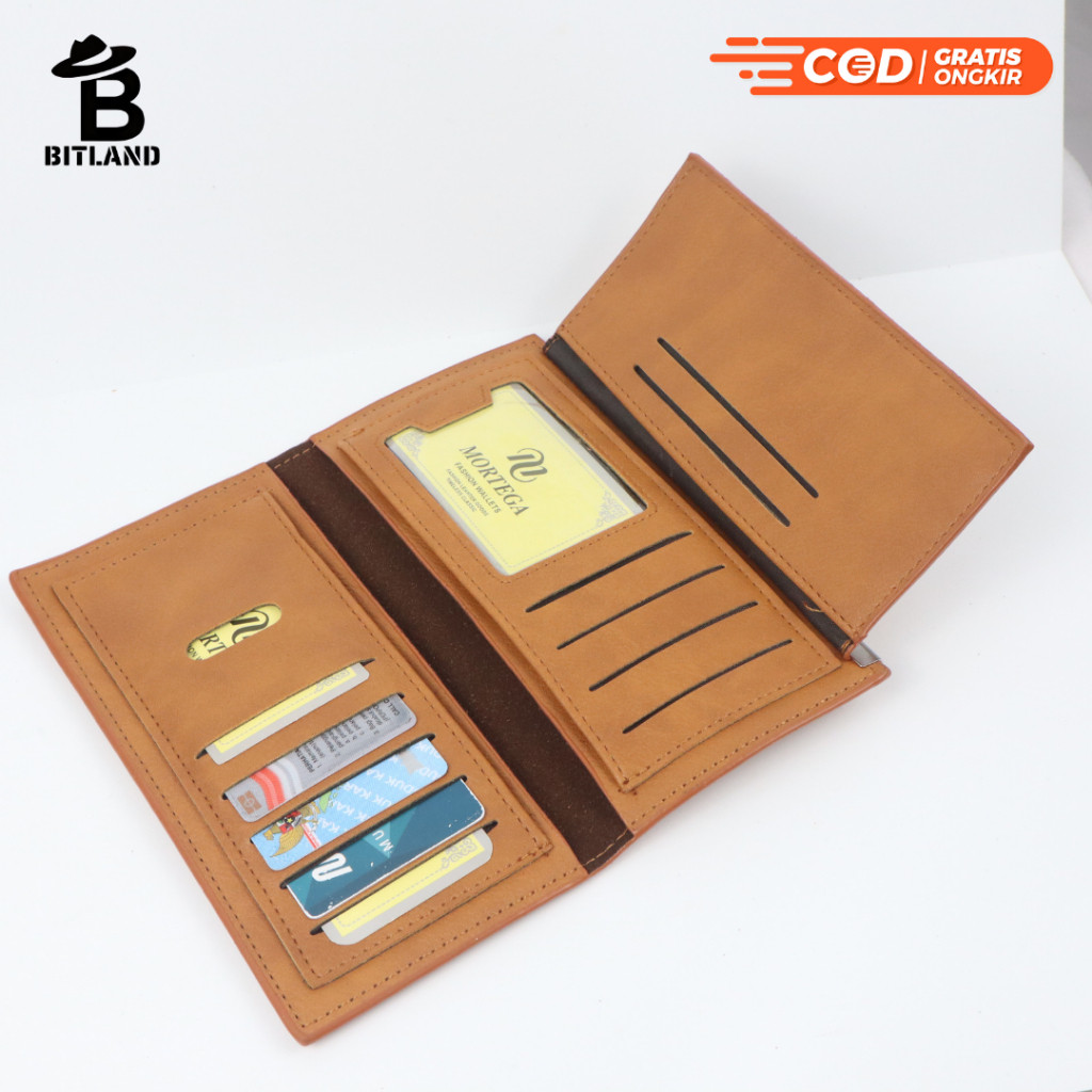 MORTEGA Dompet Lipat Panjang Pria Dompet Mortega Kulit Sintetis-M-8604