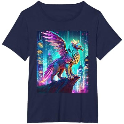 Cyberpunk Griffin - Griffon Gryphon Mitologi Yunani Sci-Fi T-Shirt |BwYpUvW0|