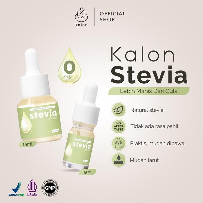 

Kalon Stevia Pemanis Alami Pengganti Gula 0 Kalori 5Ml & 15Ml Bpom Dan Halal - Pemanis Alami Tanpa