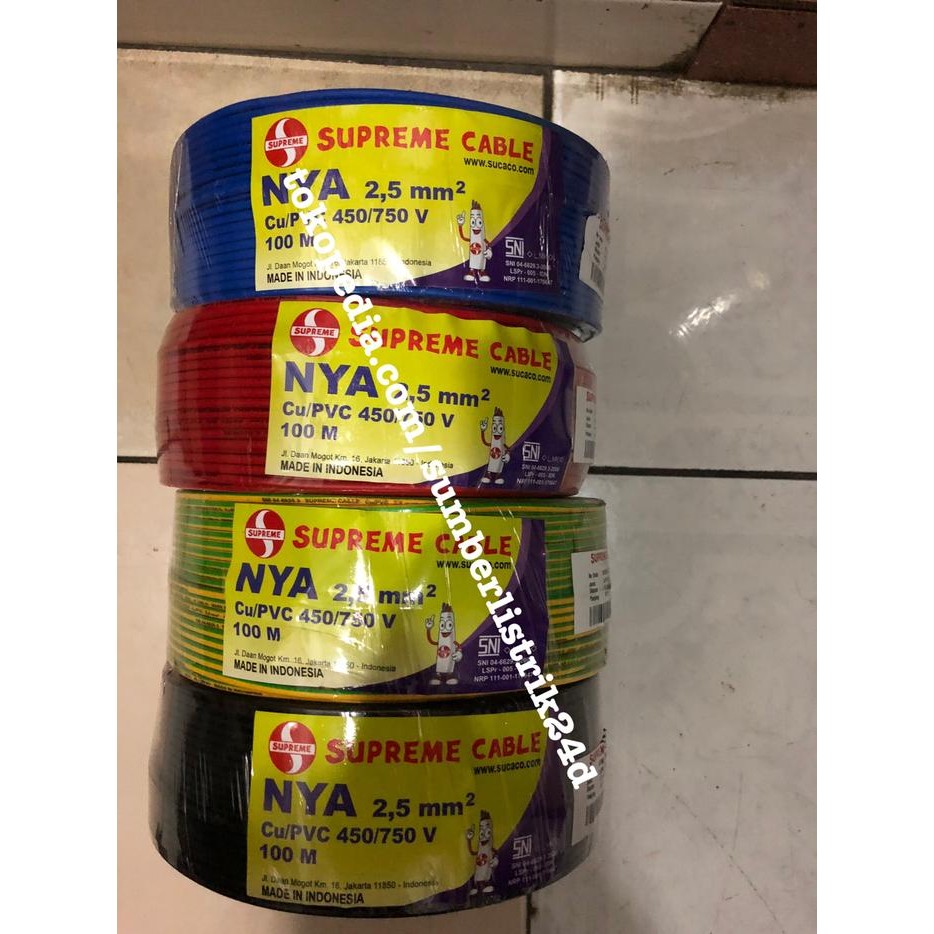 Kabel Listrik Tunggal Nya 1 X 2.5Mm / Nya 1X2.5 / Nya 1 X 2.5 Supreme
