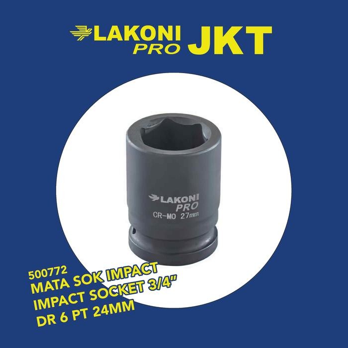 Ta_ 500772 Lakoni Pro Mata Sok Impact Impact Socket 3/4" Dr 6 Pt 24Mm