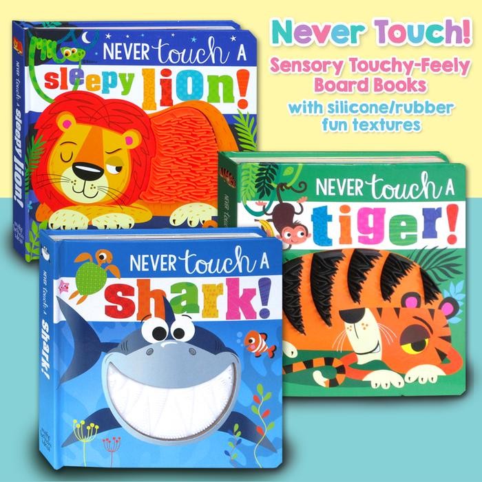 

Buku Bayi Sensory Never Touch touchy feely books with adorable silicon/rubber textures - touch and