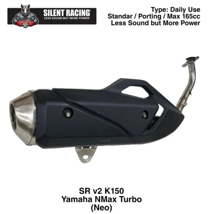 PREMIUM WRX knalpot Silent Racing V2 K150 Yamaha NMAX TURBO / NMAX Neo