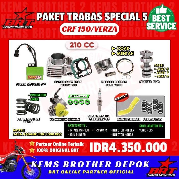 PREMIUM PAKET BORE UP CRF BRT 200 CC DAN 210CC ORIGINAL BRT Free Ganjelan Klep