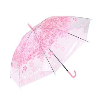 Terlaris (005Ee-1)Payung Pvc Tongkat Transparant Motif Sakura/Payung Korea/Payung Tongkat