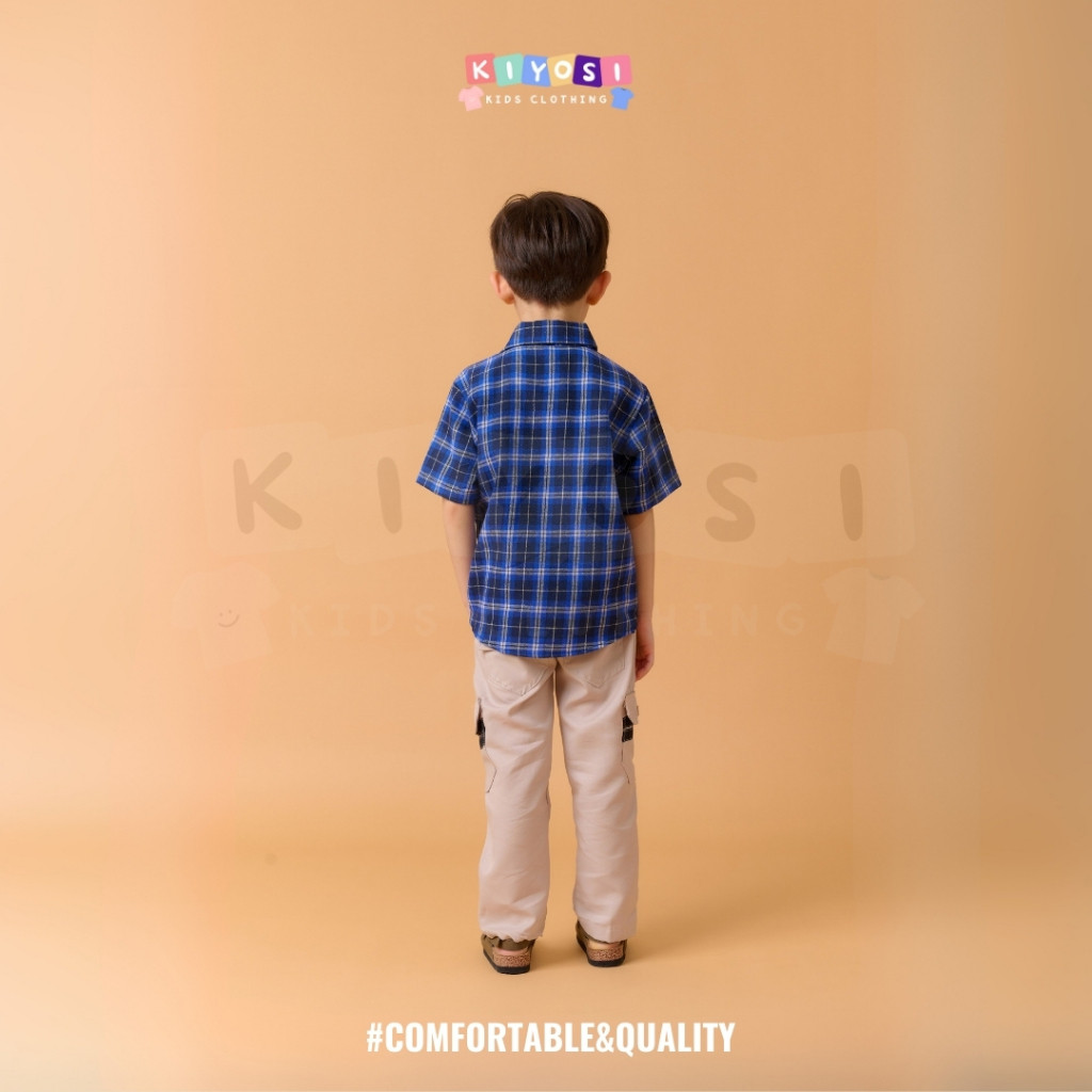 KIYOSI Kemeja Pendek Flanel Anak Premium Kemeja Anak 0-6 Tahun (1)