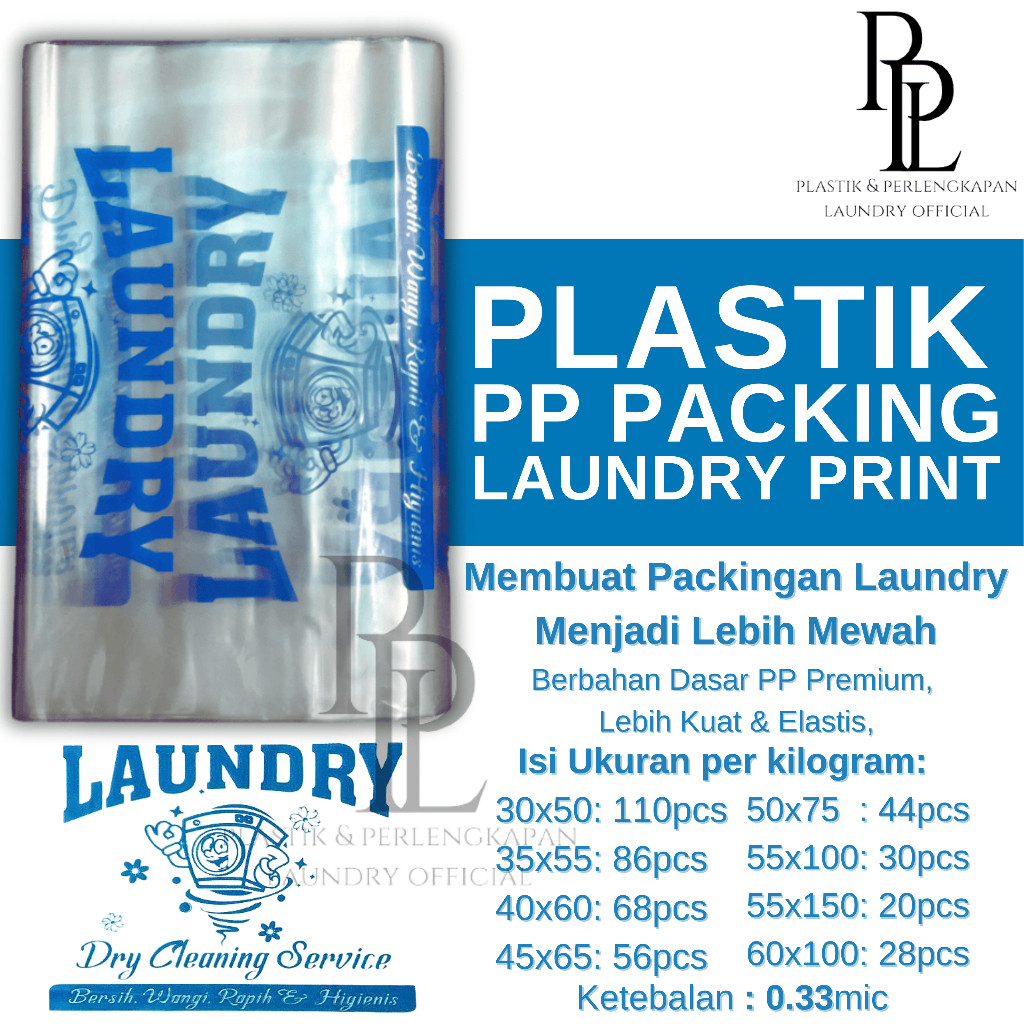 [ 1Kg] Plastik Packing Laundry Sablon Umum / Plastik Sablon Laundry Kiloan / Plastik PP Print/Sablon