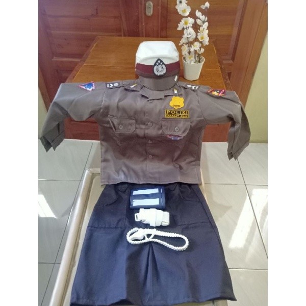 RB223 BAJU SERAGAM POLISI ANAK KECIL/ POCIL/ SERAGAM SATLANTAS ANAK KECIL/ BAJU SERAGAM POLISI