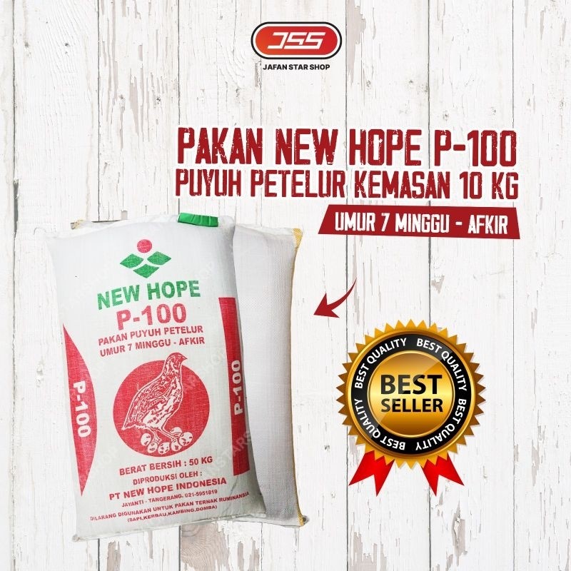 Pakan Burung Puyuh P100 Dikemas 10 Kg