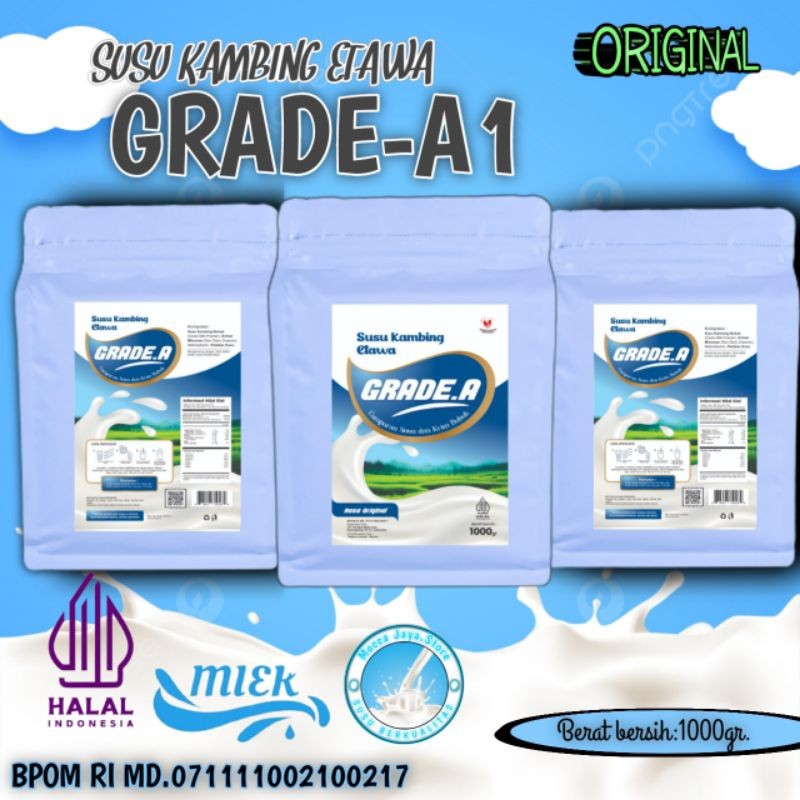

Mocca Jaya-SUSU KAMBING ETAWA GRADE-A1 RASA ORIGINAL 1KG/1000GR