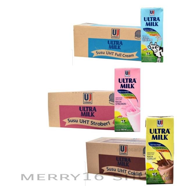 

Susu Ultra 250 Ml Isi 24 Pcs Rasa Coklat/Strawberry/Full Cream