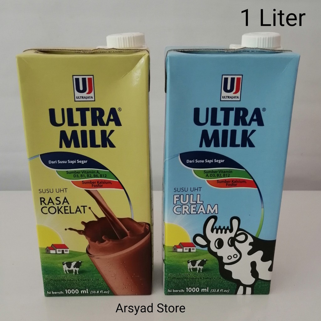 

Ultra Susu UHT Kemasan 1 Liter Coklat atau Full Cream
