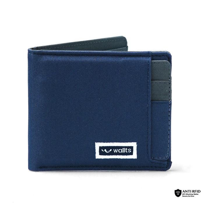 [Kenes Wallts] Wallts Aster 2 In 1 Wallet Navy Charcoal - Dompet Kanvas Uang Dan Kartu Pria Wallet