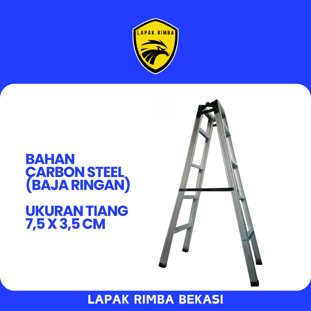 Tangga Lipat 2,5 Meter/ Diulur 5 Meter Baja Ringan