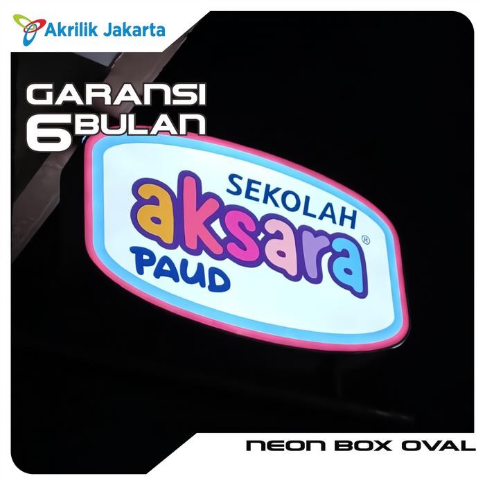 Neon Box Bentuk Oval 75 X 50 - 2 Sisi