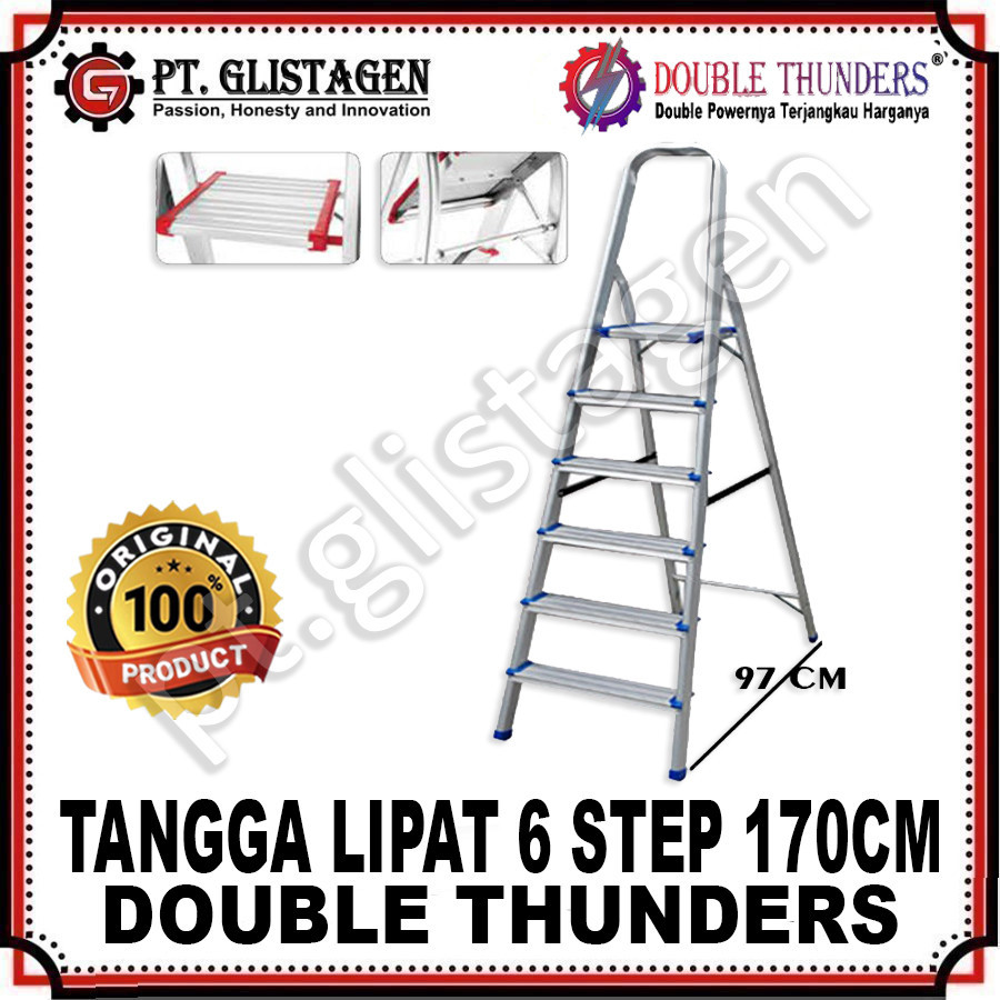 DT DLH106 Tangga Lipat Aluminium 6 Step 170CM 1.7 Meter High Quality