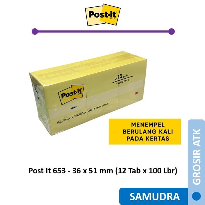 

Terlaris- Post It Kecil / Sticky Notes 653 (12 Pad Kuning X 100 Lbr)