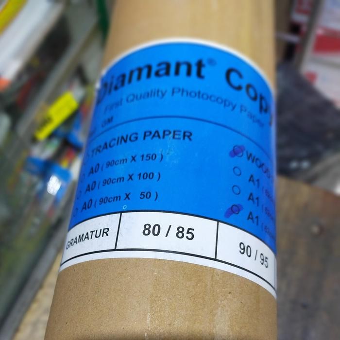 

Terlaris- Plotter Paper Merk Diamant A0 (90Cm) X 50 M X 80/85 Gram