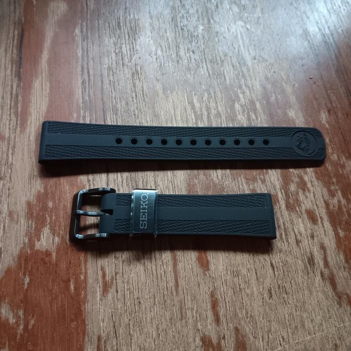 Original 20Mm Tali Jam Rubber Strap Seiko Diver Allblack