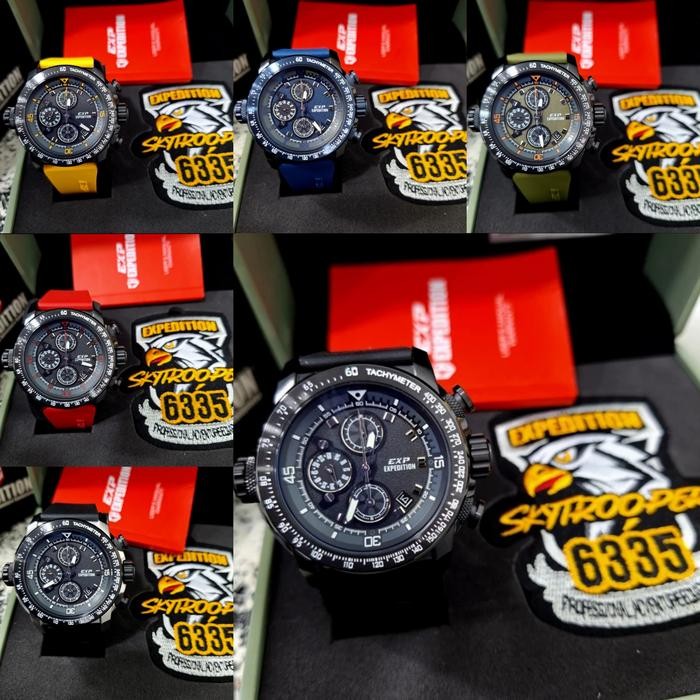 Expedition E6335 E 6335 Mc Airborne Black Jam Tangan Rubber Strap