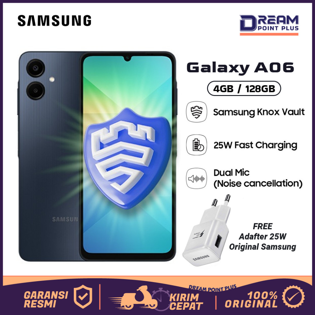 Samsung Galaxy A06 [4GB+64GB] [4GB+128GB] Mediatek Helio G85 5000 mAh Garansi Resmi 1 Tahun JD7