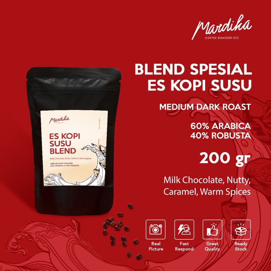 

ES KOPI SUSU BLEND 200GR & 500GR, Blend Arabika Robusta, Harga Komersil - Mardika Coffee