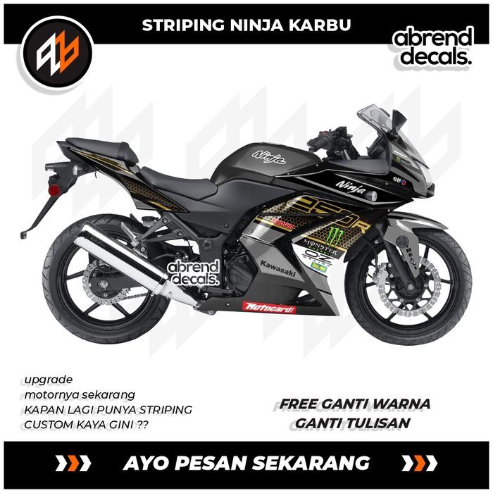 PREMIUM STRIPING NINJA KARBU HITAM / stiker ninja karbu / ninja 250 karbu